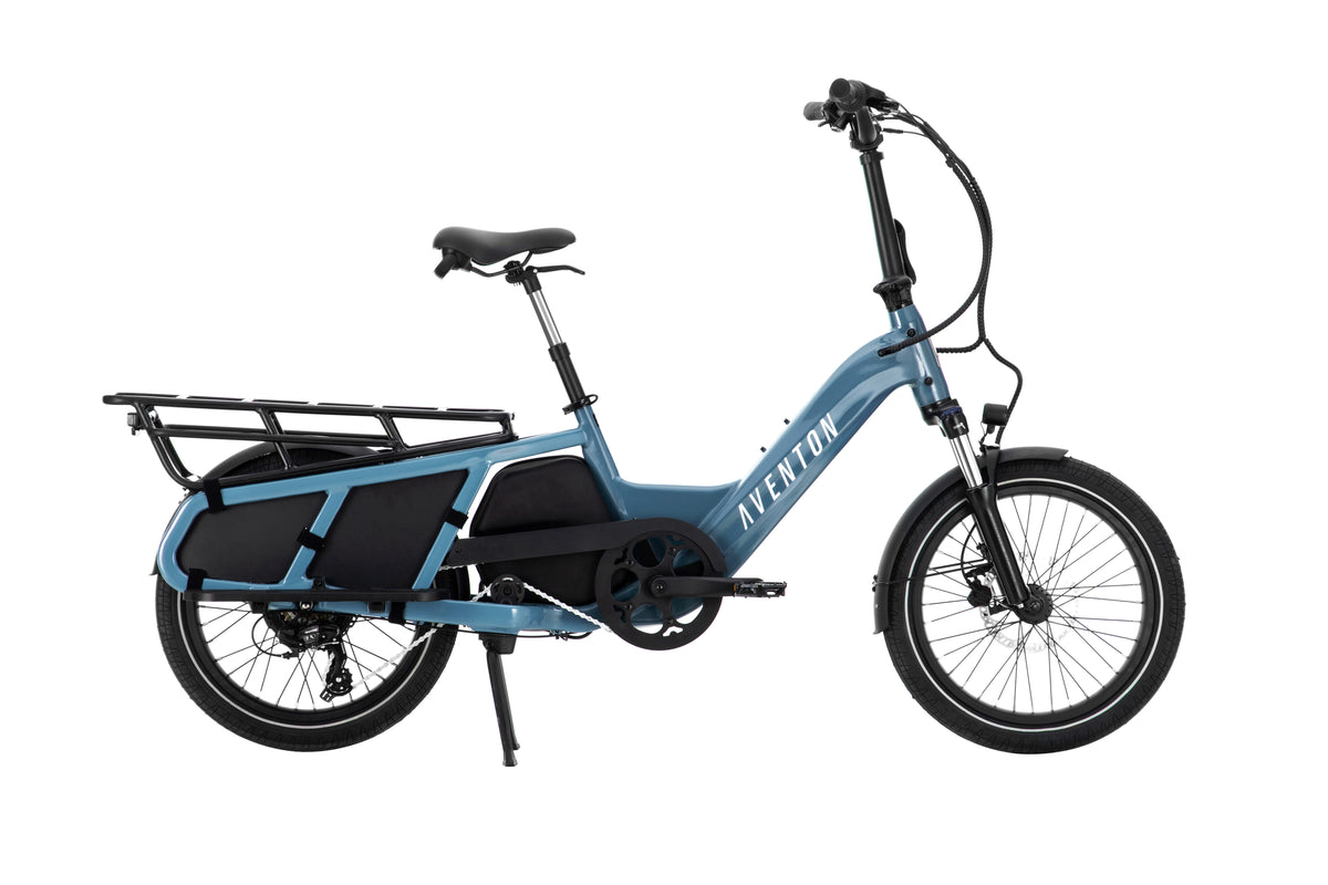 Blue Aventon Abound Cargo Ebike