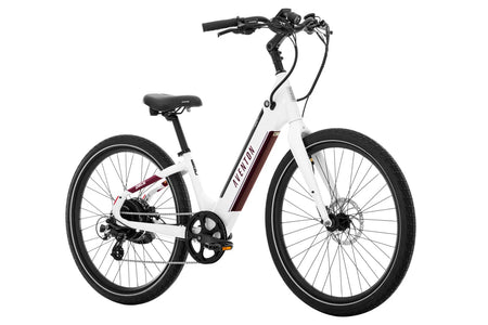 White Aventon Pace 500 Ebike with white background