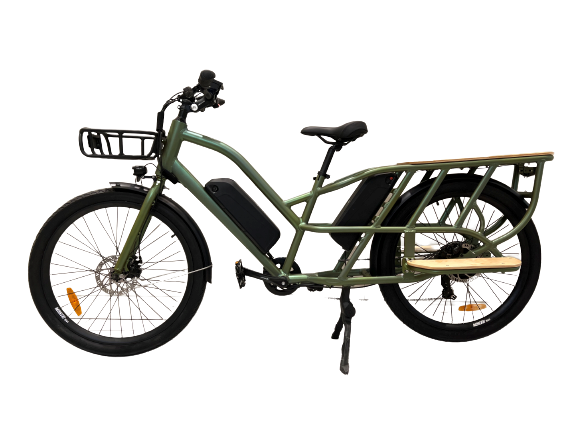 long space e bike in green color